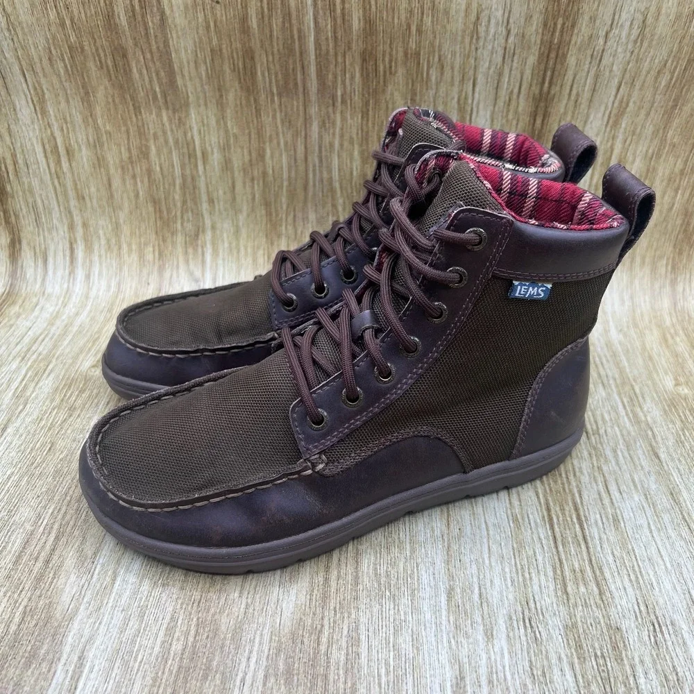 Lems Boulder Boot Women's Size 9 Timber Brown Leather Nylon Minimalist Zero Drop